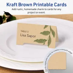 Avery Printable Tent Cards, 2-1/16" x 3.75", Kraft Brown, 40ct