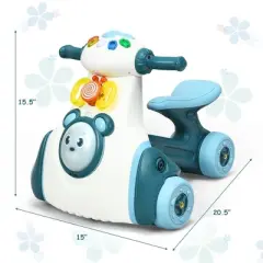 Costway Baby Balance Bike Musical Ride Toy w/ Sensing Function & Light Toddler Walker