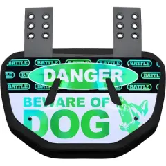 Battle Sports "Iridescent Beware of Dog" Chrome Football Back Plate - Adult - Iridescent Blue/Green