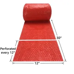 UBMOVE 30-Feet Roll of Red Bubble Small 3/16" Wrap x 12" Wide