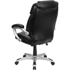 Emma and Oliver High Back Black LeatherSoft Layered Swivel Ergonomic Office Chair, Nylon Base