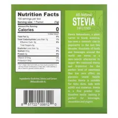 Health Garden All-Natural Stevia Sweetener, 100 Packets, 1 g Each