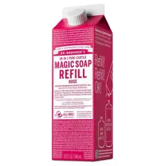 Dr. Bronner's Pure Castile Liquid Soap Bodywash Refill Carton - Rose - 32 fl oz