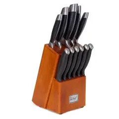 Deco Chef Gourmet 12 Piece Stainless Steel Knife Set w/ Storage Block Full Tang Design