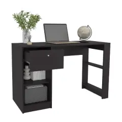 CAVINAS 47" Wide Single Drawer Desk with 4 Shelves,Multi-Purpose Writing and Gaming Desk for Home Office and Living Room