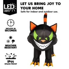 Joyfy 7 FT Halloween Inflatable Outdoor Decoration, Inflatable Black Cat with Moving Head for Halloween Party Indoor Outdoor Yard Garden Lawn Decor