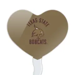 Texas State Bobcats Heart Love Cupcake Picks Toppers Decoration Set of 6