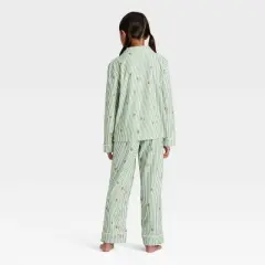 Kids' Gingerbread Striped Long Sleeve Shirt and Pants Holiday Matching Family Pajama Set - Wondershop&trade; Cream