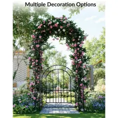 8.8 FT Birdcage Shape Garden Arch, Reinforced Metal Arbor for Climbing Flowers, Rust-Resistant Wedding Pergola