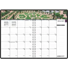Earthscapes Recycled Weekly/Monthly Planner, Gardens of the World Photography, 10 x 7, Black Cover, 12-Month (Jan-Dec): 2026