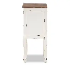 Levron Two-Tone and Antique Wood 2 Drawer Nightstand Walnut Brown/Antique White - Baxton Studio