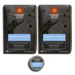 Copper Moon Tropical Coconut Flavor Medium Roast Coffee Pods - 24ct