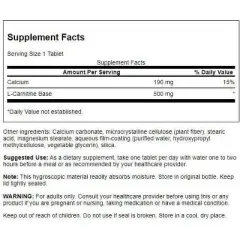 Swanson L-Carnitine Tablets, 500 mg, 100 Count