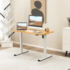 Tangkula Electric Standing Desk Adjustable Stand up Computer Desk Anti-collision