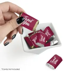 Big Dot of Happiness Burgundy Elegantly Simple - Mini Candy Bar Wrapper Stickers Party Small Favors 40 Ct