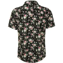 Lars Amadeus Men's Summer Floral Printed Short Sleeves Button Down Beach Hawaiian Shirt