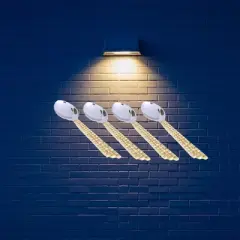 Classic Touch Set of 4 Dessert Spoons with Mosaic Design - 5"L