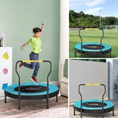 SONGMICS Trampoline for Kids, 3ft Mini Trampoline with Handlebar, Toddler Trampoline for Indoor and Outdoor