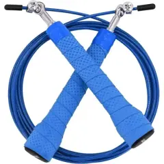 RDX Sports Durable Blue Skipping Rope for Effective Cardio Training - Lightweight, Adjustable Length, Ergonomic Handles