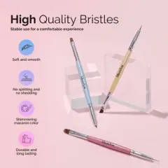 MelodySusie 2-in-1 Nail Art Brushes Set 3 Pcs