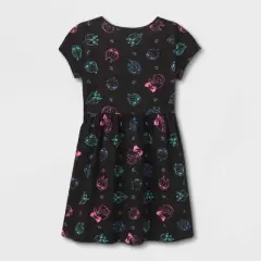 Girls' Disney Villain Short Sleeve Dress - Black