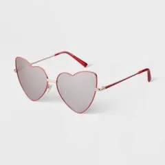Women's Metal Heart Sunglasses - A New Day&trade; Pink