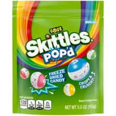SKITTLES POP'd&nbsp;Sour Freeze Dried Candy Resealable Candy Bag - 5.5oz