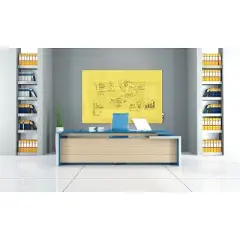 Ghent Manufacturing Harmony Magnetic Glass Dry Erase Board Frameless Yellow 4' x 3' (HMYRM34YW)