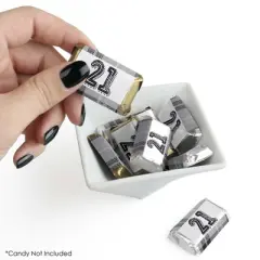 Big Dot of Happiness Finally 21 - Mini Candy Bar Wrapper Stickers - 21st Birthday Party Small Favors - 40 Count