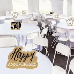 Big Dot of Happiness We Still Do - 50th Wedding Anniversary - Anniversary Party Centerpiece Table Decorations - Tabletop Standups - 7 Pieces