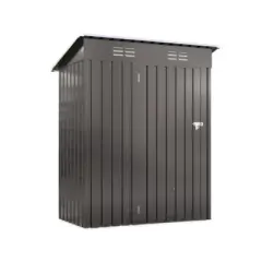 Syemin Storage Sheds Metal Outdoor Storage Shed, Lockable Door Tool Shed Roof Waterproof for Garden, Backyard, Sundries, Gray, 55.12"*29.92"*72.44"
