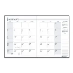 Recycled Ruled 14-Month Planner with Leatherette Cover, 10 x 7, Black Cover, 14-Month: Dec 2025 to Jan 2027