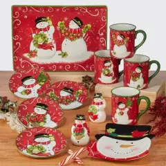 16oz 4pk Earthenware Holiday Magic Snowman Mugs - Certified International