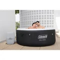 Coleman SaluSpa Round Portable Inflatable Outdoor Hot Tub Spa with 140 Air Jets, Cover, and 2 Filter Cartridges