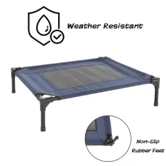 Pet Adobe Elevated Pet Bed for Dogs and Cats - 30" x 24", Navy