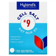 Hyland's Naturals Cell Salt #9, Nat Mur 6X, 100 Quick-Dissolving Single Tablet Doses