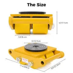 Machinery Mover 6T 13200lb Heavy Duty Machine Dolly Equipment Roller Skates