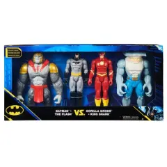 DC Comics Batman 12" Action Figure 4pk (Batman + The Flash vs Gorilla Grodd + King Shark) (Target Exclusive)