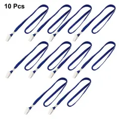 Unique Bargains Metal Nylon Badge Lanyards 28.5 x 0.5 Inch Blue 10 Pcs