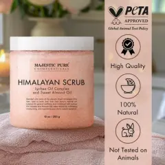 Majestic Pure Himalayan Salt Body Scrub with Lychee Oil - 10 oz