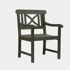 Vifah 5pc Renaissance Acacia Wood Outdoor Patio Stacking Dining Set Gray