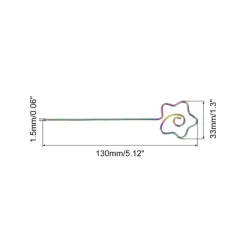 Unique Bargains Reusable Drink Appetizer Stainless Steel Star Head Cocktail Picks 5.12" 9 Pcs