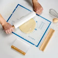 Kook Marble Rolling Pin Set, with Base, Pad and Scarper, 18