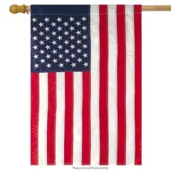 Briarwood Lane American Flag Applique & Embroidered House Flag Stars & Stripes USA 28" x 50"