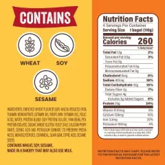 Thomas High Protein Plain Bagels - 15.5oz/4ct