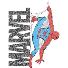 Men's Marvel Spider-Man Fuzzy Logo Web T-Shirt