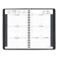 Weekly Block Format Appointment Book Ruled for Hourly Appointments, 8 x 5, Black Cover, 12-Month (Jan to Dec): 2026