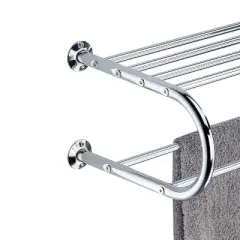 Wall Mounting Towel Bar and Shelf Chrome - Organize It All