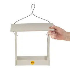 Bird's Choice Green Solutions Fly-Thru Feeder - White: Weather-Resistant, No Assembly, Thistle Compatible