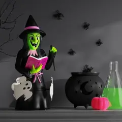 16.14" Light and Sound Witch Figural Halloween Decorative Prop Black - Hyde and EEK! Boutique&trade;